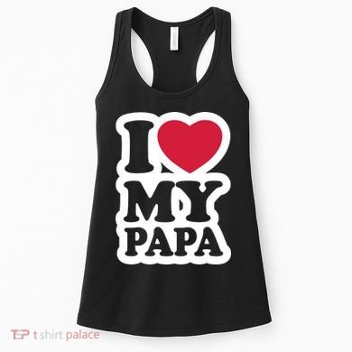 I Love My Papa Retro Women's Tank Top