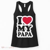 I Love My Papa Retro Women's Tank Top thumb 0