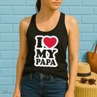 I Love My Papa Retro Women's Tank Top thumb 2