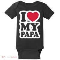 I Love My Papa Retro Baby Bodysuit thumb 0