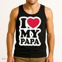 I Love My Papa Retro Tank Top thumb 3