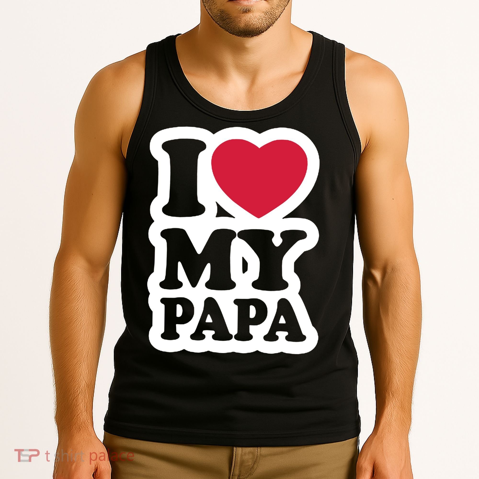 I Love My Papa Retro Tank Top
