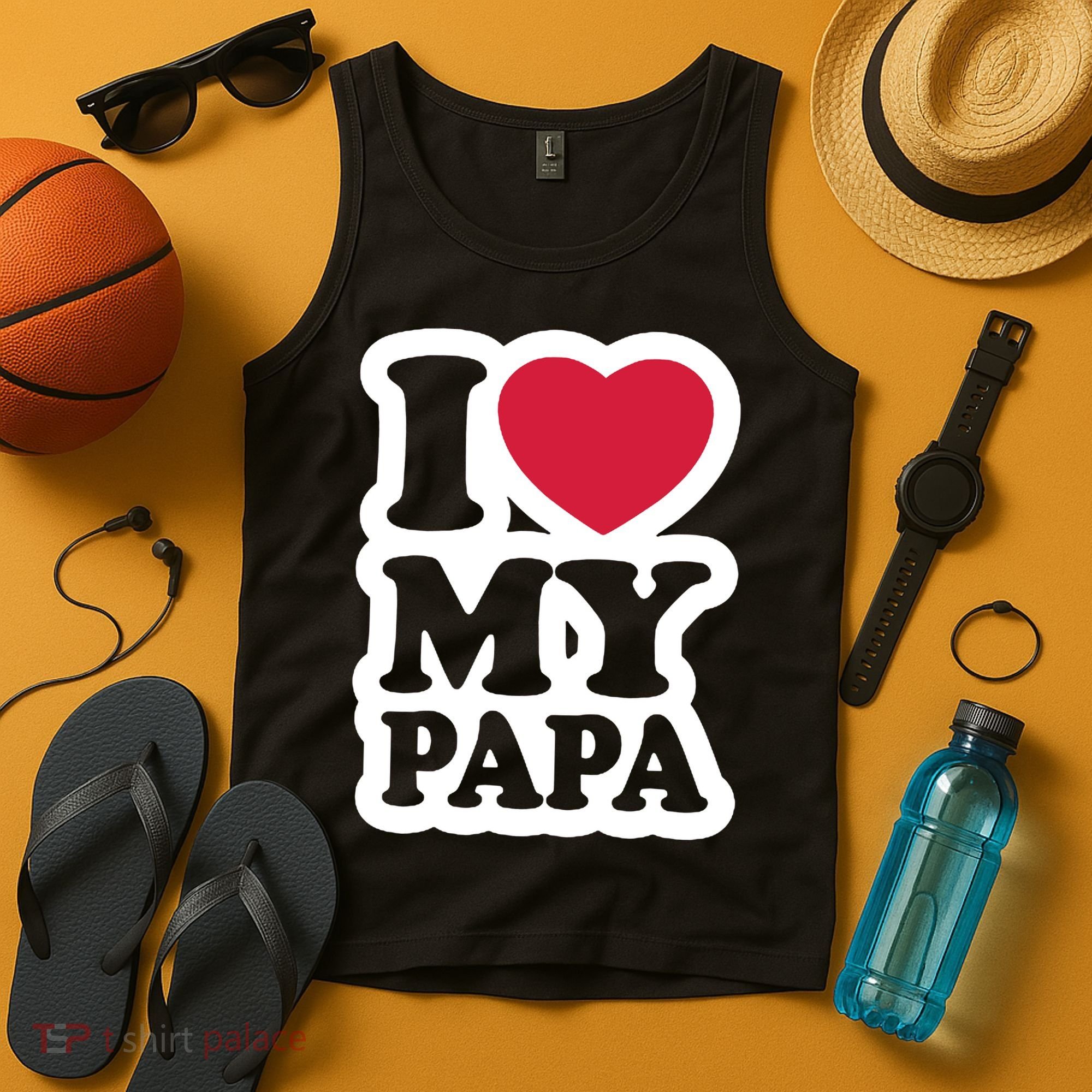 I Love My Papa Retro Tank Top