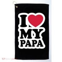 I Love My Papa Retro Golf Towel thumb 0