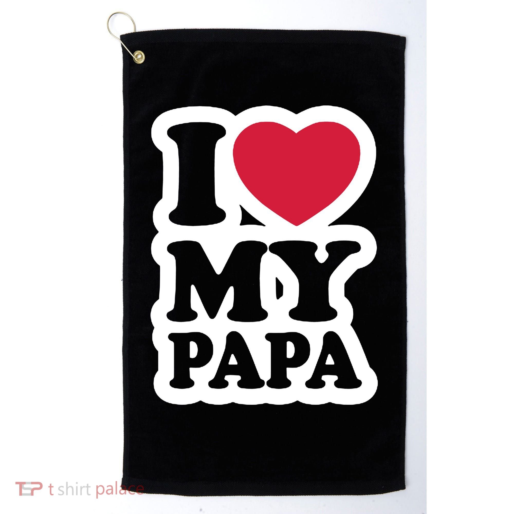 I Love My Papa Retro Golf Towel