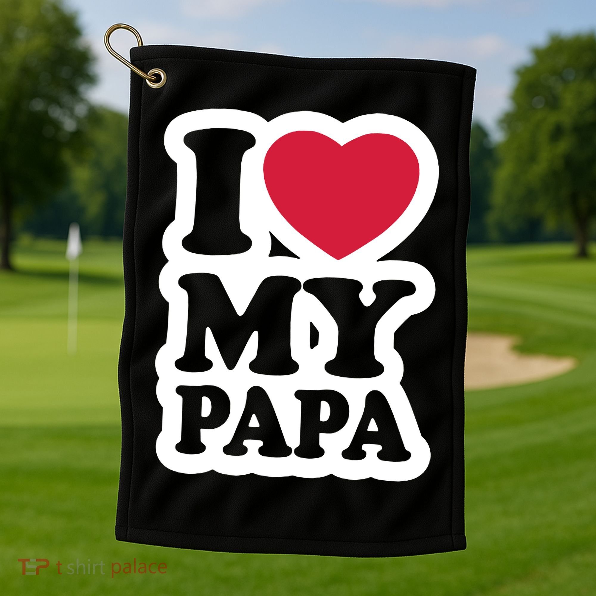 I Love My Papa Retro Golf Towel