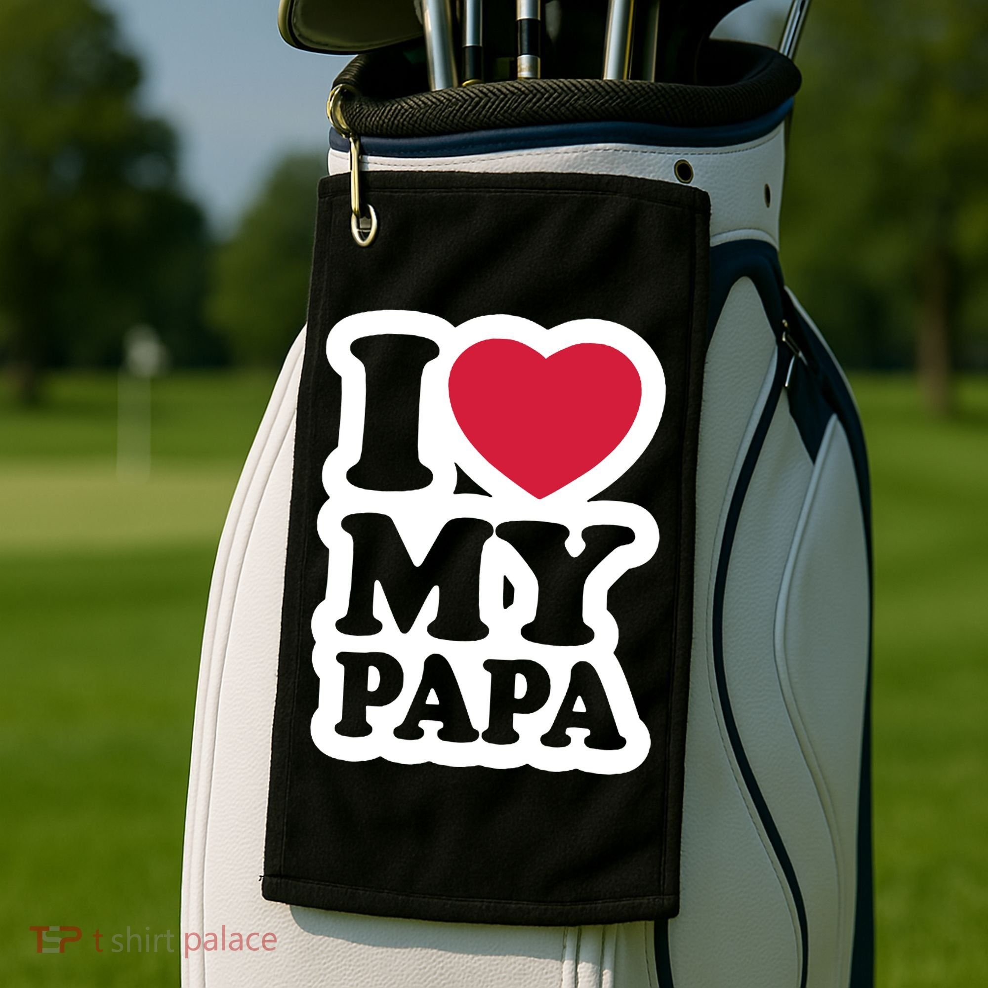 I Love My Papa Retro Golf Towel