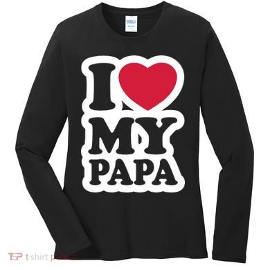 I Love My Papa Retro Women's Long Sleeve Shirt