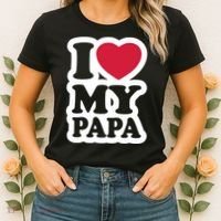 I Love My Papa Retro Women's T-Shirt thumb 2