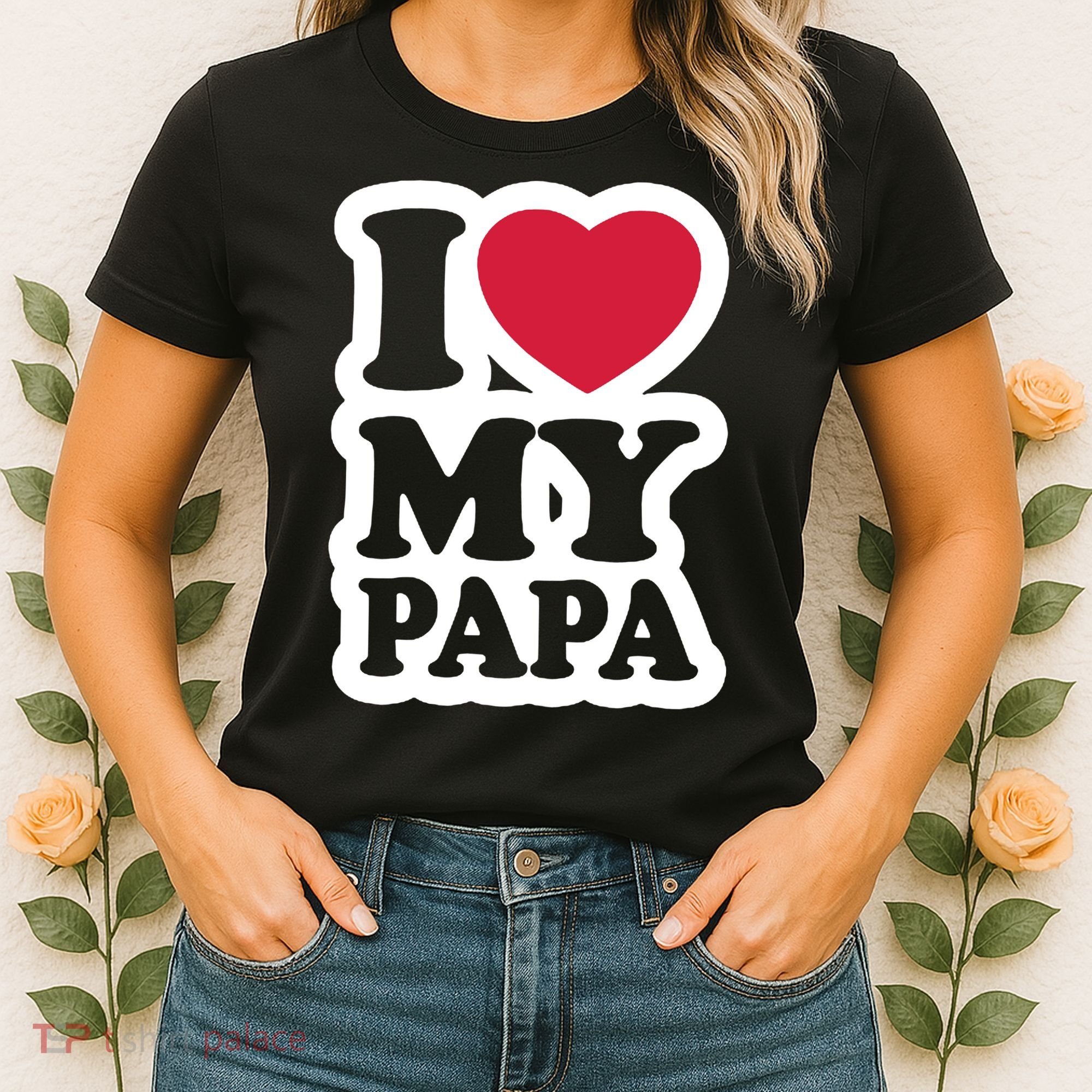 I Love My Papa Retro Women's T-Shirt