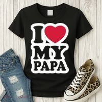 I Love My Papa Retro Women's T-Shirt thumb 3