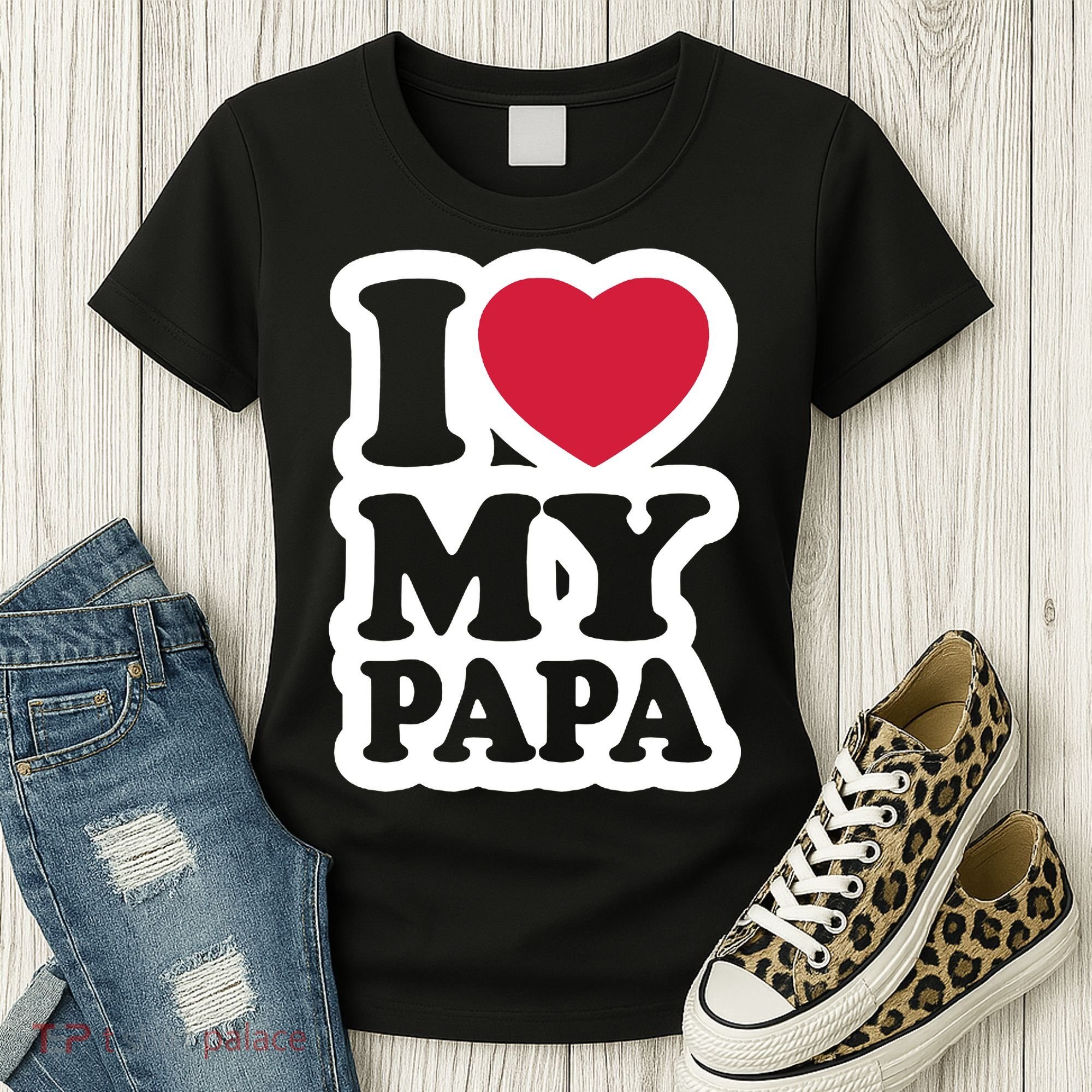 I Love My Papa Retro Women's T-Shirt