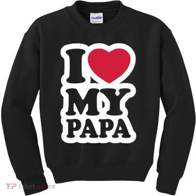 I Love My Papa Retro Kids Sweatshirt