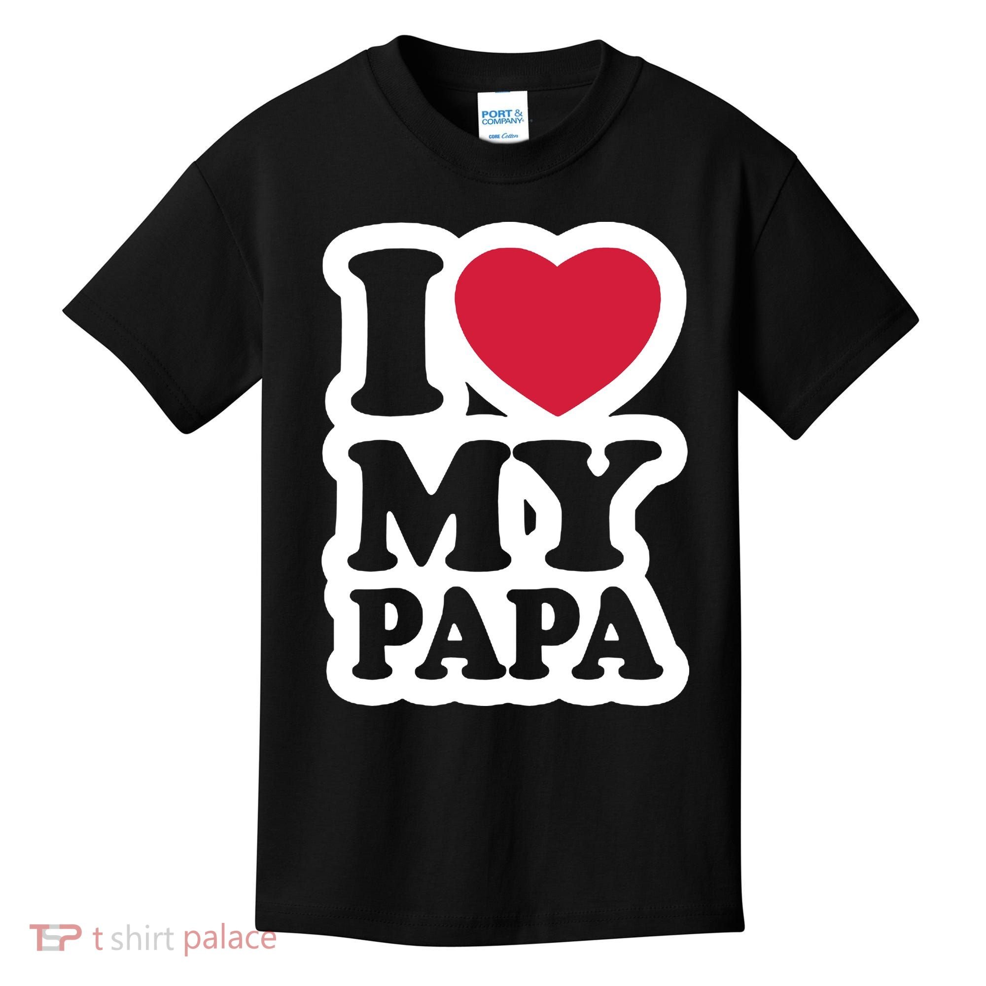 I Love My Papa Retro Kids T-Shirt
