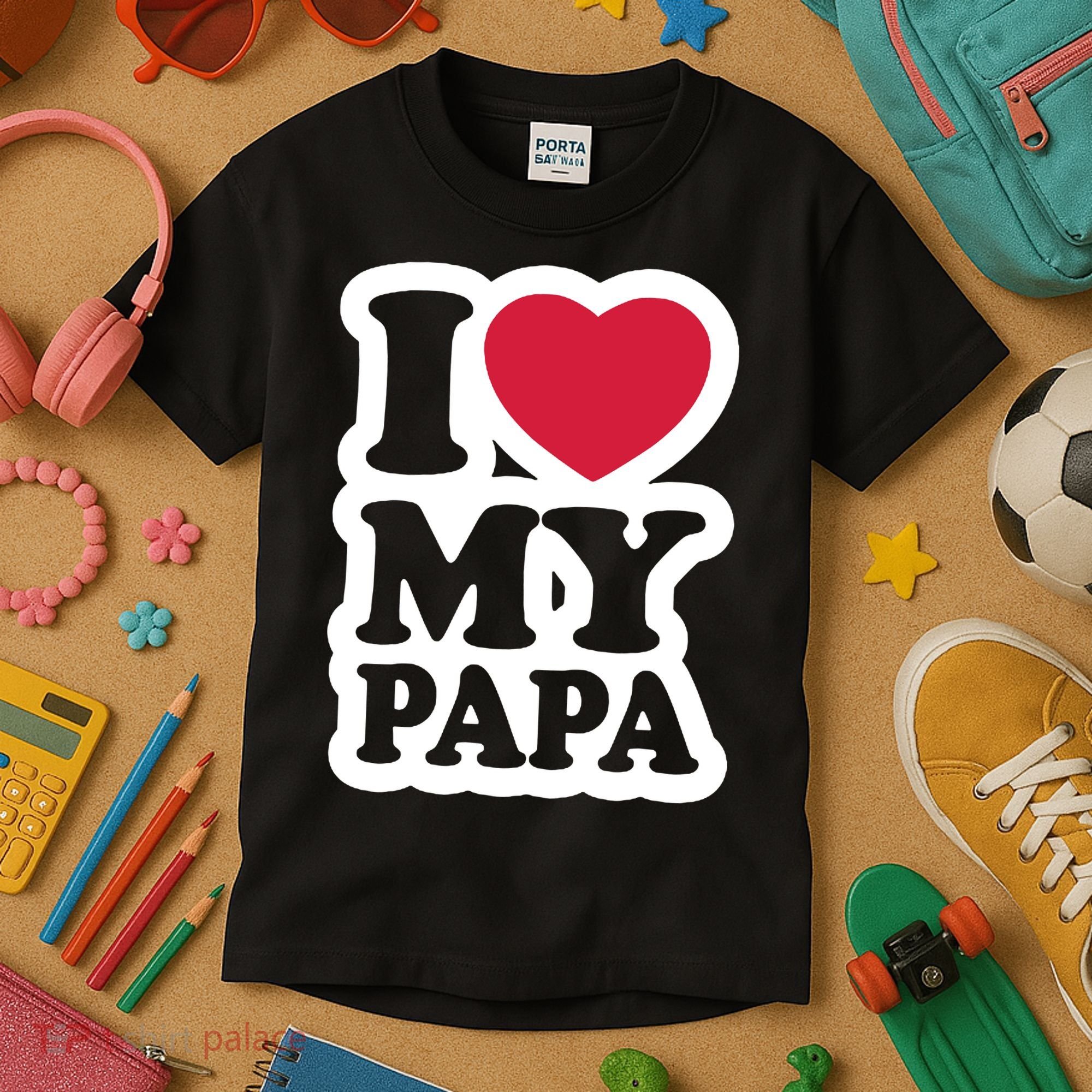 I Love My Papa Retro Kids T-Shirt