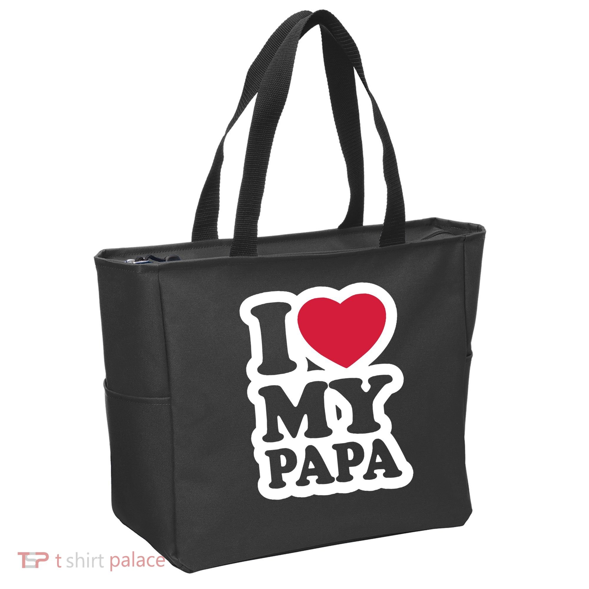 I Love My Papa Retro Tote Bag