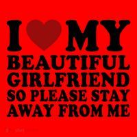 I Love My Girlfriend So Please Stay Away From Me Funny Gift Santa Hat thumb 1