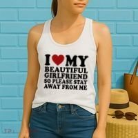I Love My Girlfriend So Please Stay Away From Me Funny Gift Women's Tank Top thumb 2
