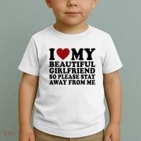 I Love My Girlfriend So Please Stay Away From Me Funny Gift Toddler T-Shirt thumb 2