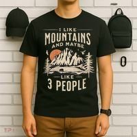 I Like Mountains And Maybe 3 People Vintage Camping Retro T-Shirt thumb 6