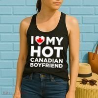 I Love My Hot Canadian Boyfriend Cute Canada Relationship Women's Tank Top thumb 2