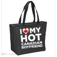 I Love My Hot Canadian Boyfriend Cute Canada Relationship Tote Bag thumb 2
