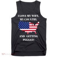 I LOVE MY WIFE MY COUNTRY AND GETTING PEGGED! Tank Top thumb 0