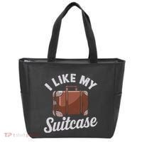 I Like My Suitcase Funny Travel Bag Humor Meme Tote Bag thumb 0