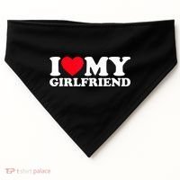 I Love My Girlfriend, Love Girlfriend USA-Made Doggie Bandana thumb 0