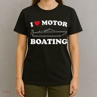 I Love Motor Boating Outfit Motorboat Lover Boater T-Shirt thumb 4