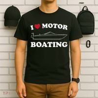 I Love Motor Boating Outfit Motorboat Lover Boater T-Shirt thumb 6