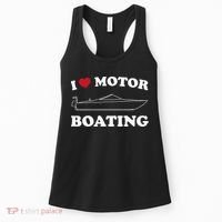 I Love Motor Boating Outfit Motorboat Lover Boater Women's Tank Top thumb 0