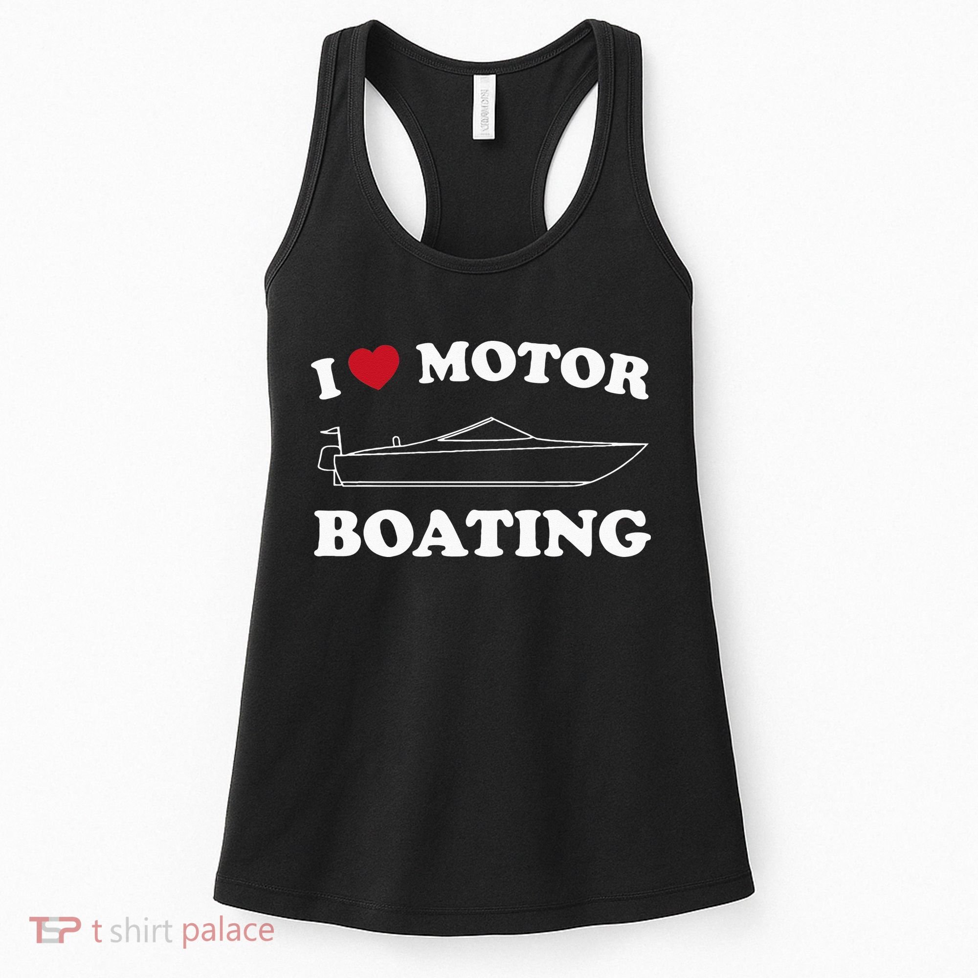 I Love Motor Boating Outfit Motorboat Lover Boater Women's Tank Top
