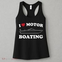 I Love Motor Boating Outfit Motorboat Lover Boater Women's Tank Top thumb 3