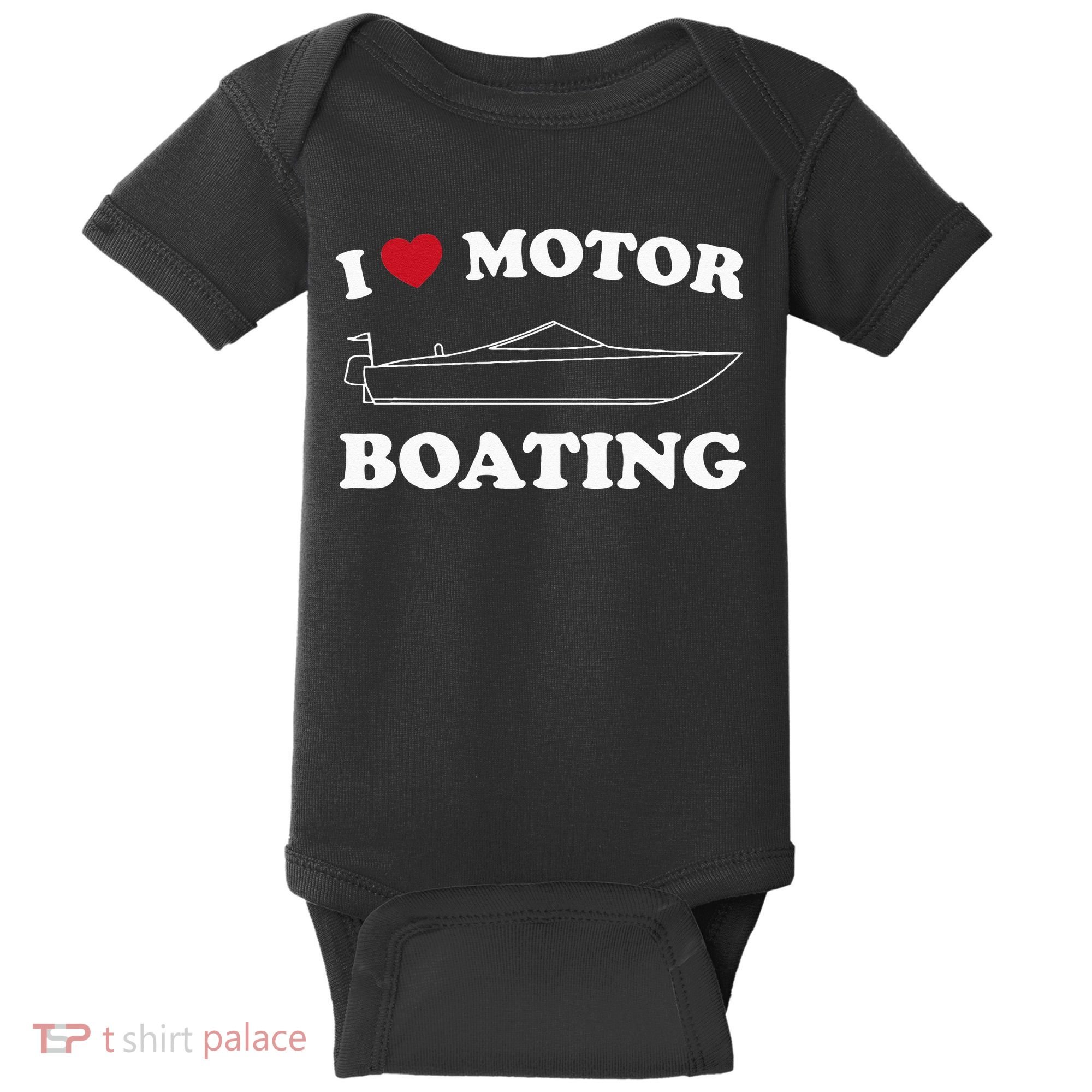 I Love Motor Boating Outfit Motorboat Lover Boater Baby Bodysuit