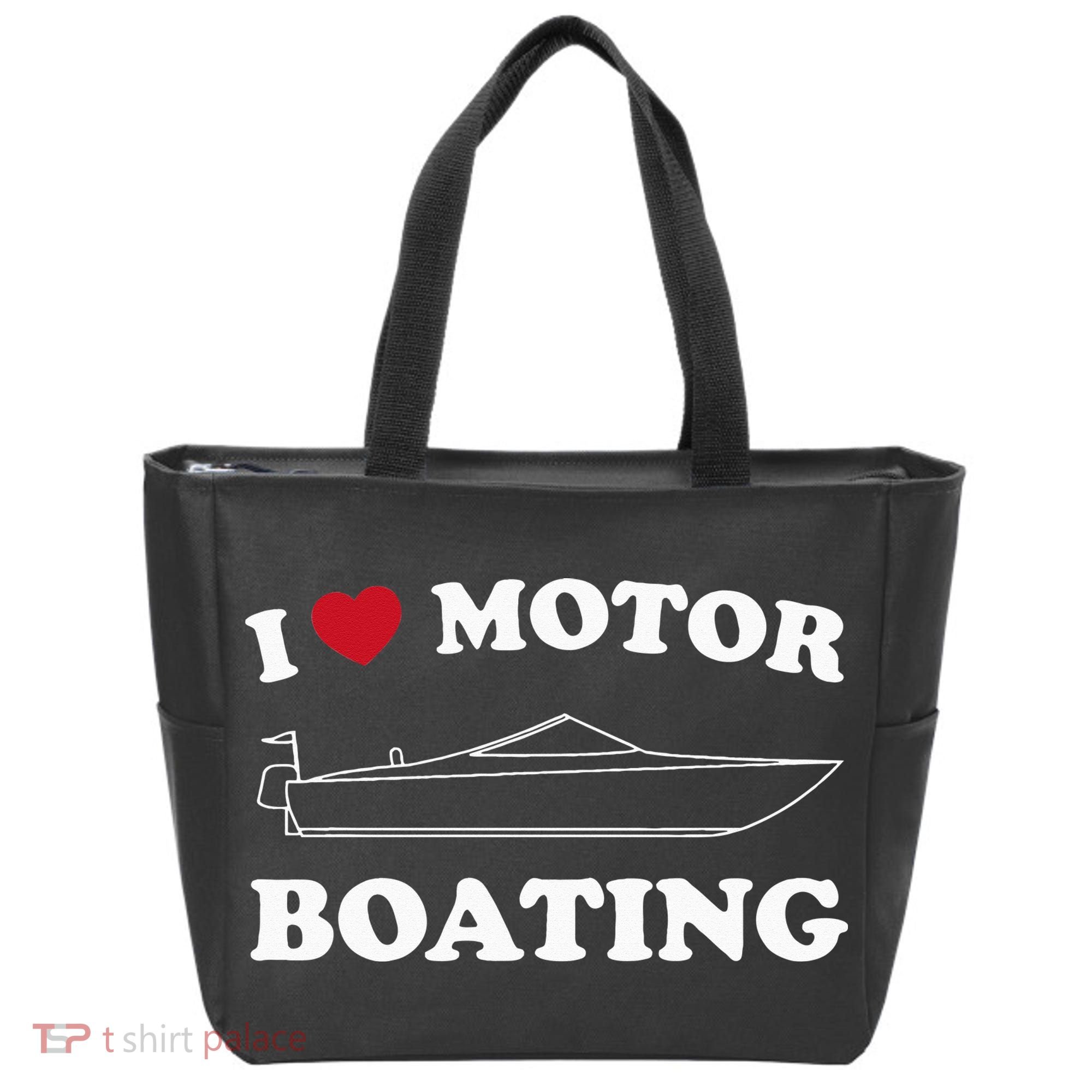 I Love Motor Boating Outfit Motorboat Lover Boater Tote Bag