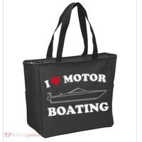 I Love Motor Boating Outfit Motorboat Lover Boater Tote Bag thumb 2