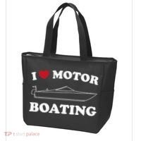 I Love Motor Boating Outfit Motorboat Lover Boater Tote Bag thumb 3