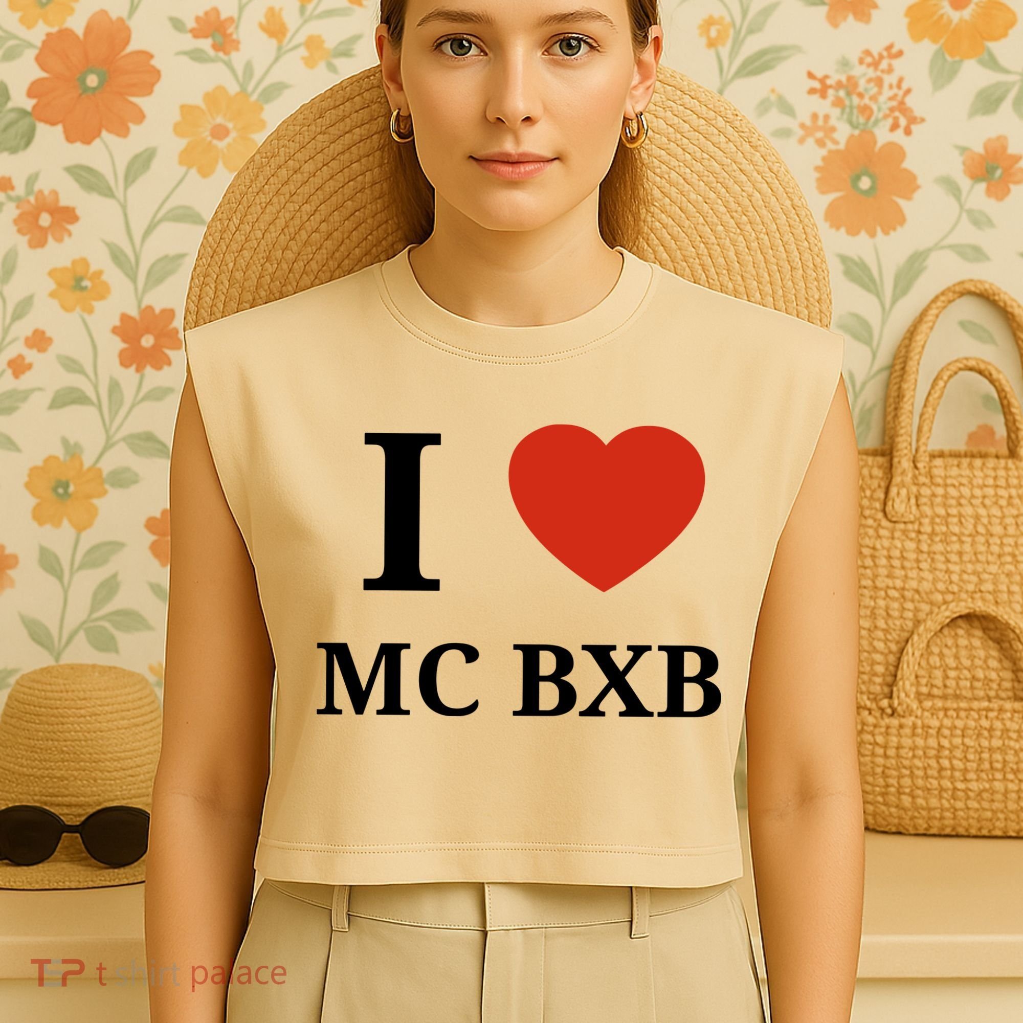 I Love Mc Bxb Garment-Dyed Women's Muscle Tee