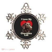 I Love My Chocolate Lab Chocolate Labrador Puppy Dog Ornament thumb 0
