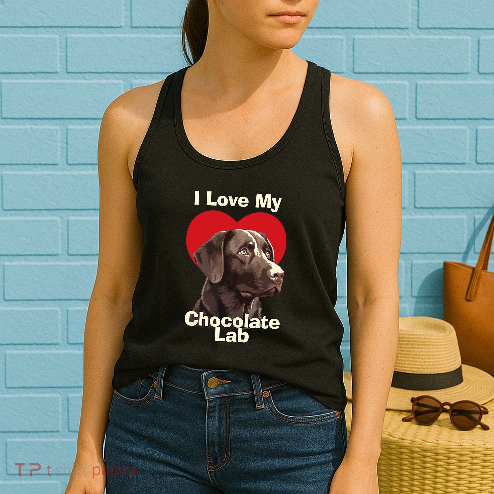 I Love My Chocolate Lab Chocolate Labrador Puppy Dog Women's Tank Top