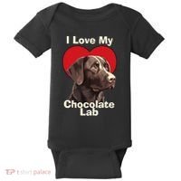 I Love My Chocolate Lab Chocolate Labrador Puppy Dog Baby Bodysuit thumb 0