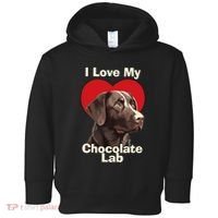 I Love My Chocolate Lab Chocolate Labrador Puppy Dog Toddler Hoodie thumb 0