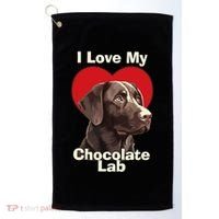 I Love My Chocolate Lab Chocolate Labrador Puppy Dog Golf Towel thumb 0