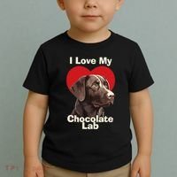 I Love My Chocolate Lab Chocolate Labrador Puppy Dog Toddler T-Shirt thumb 2