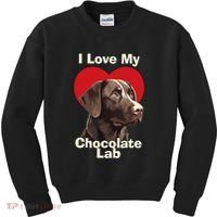 I Love My Chocolate Lab Chocolate Labrador Puppy Dog Kids Sweatshirt thumb 0