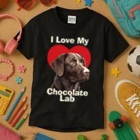 I Love My Chocolate Lab Chocolate Labrador Puppy Dog Kids T-Shirt thumb 3