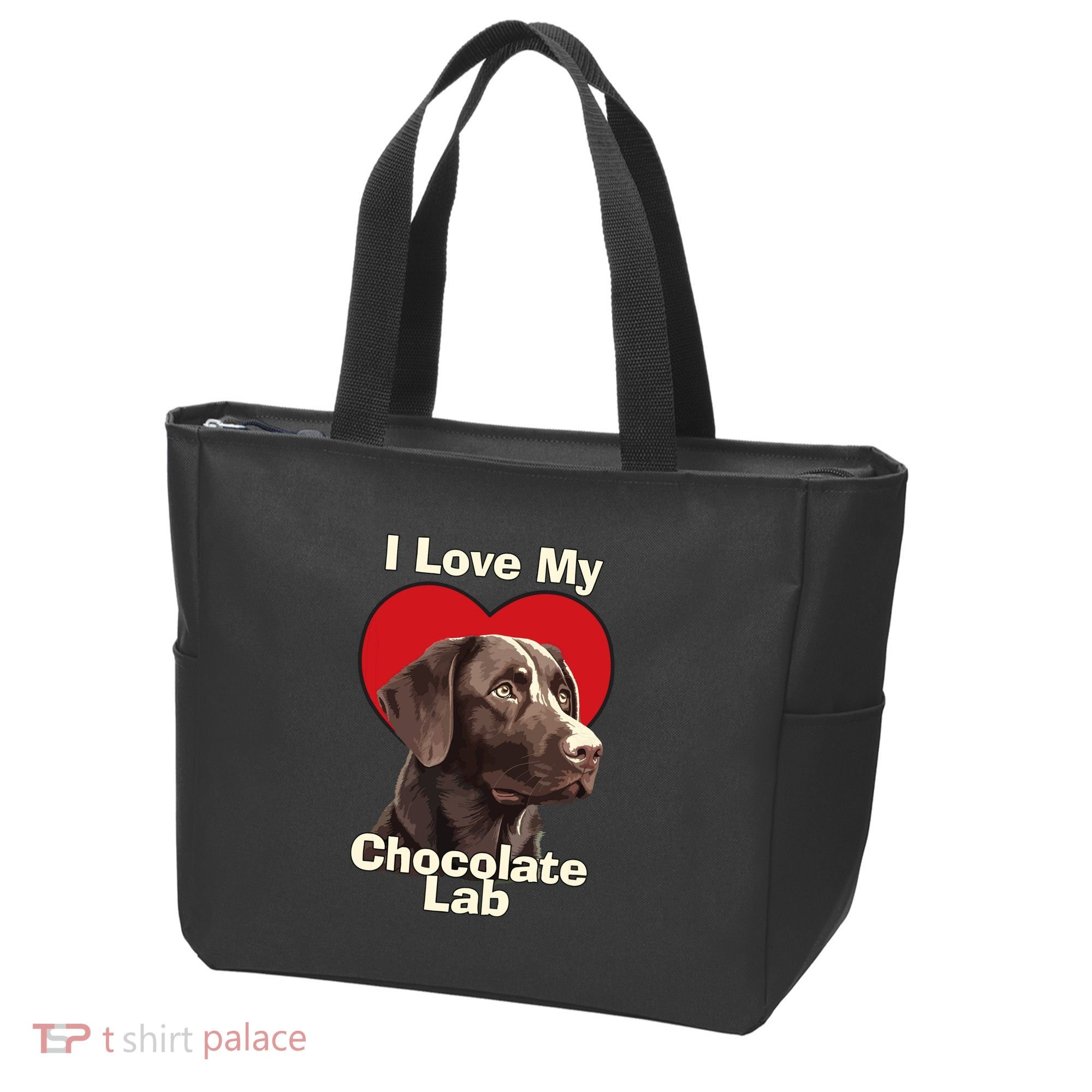 I Love My Chocolate Lab Chocolate Labrador Puppy Dog Tote Bag