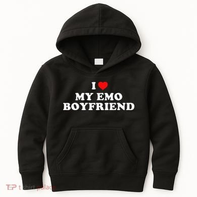 I Love My Emo Boyfriend Kids Hoodie