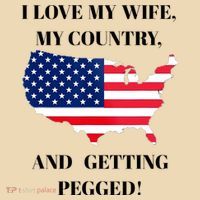 I LOVE MY WIFE, MY COUNTRY, AND GETTING PEGGED!  Tote Bag thumb 4